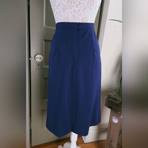Christenfeld Deadstock NWT Vintage Navy Blue Midi Pencil Skirt Women's M